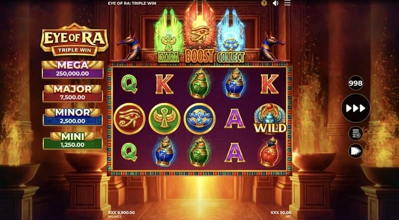 Eye of Ra Triple Win — izkritis Wild uz ruļļiem
